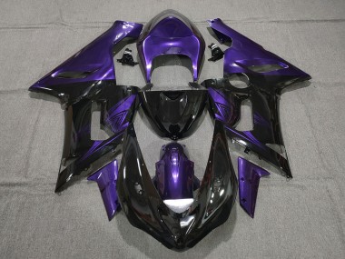 Noir Brillant & Violet 2005-2006 Kawasaki ZX6R Carénage Moto