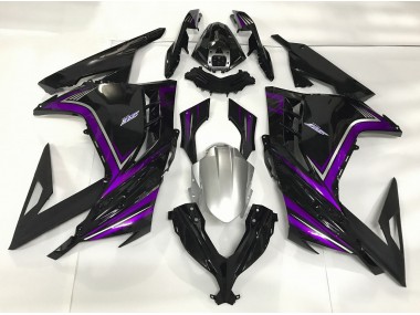 Noir Brillant & Violet 2013-2018 Kawasaki Ninja 300 Carénage Moto