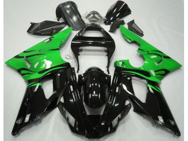 Noir Flamme & Vert 2000-2001 Yamaha R1 Carénage Moto