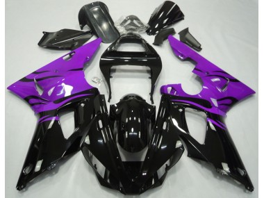 Noir Flamme & Violet 2000-2001 Yamaha R1 Carénage Moto