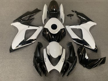 Noir Mat & Blanc Brillant 2006-2007 Suzuki GSXR 600-750 Carénage Moto