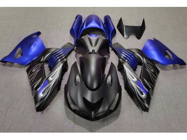 Noir Mat & Bleu 2006-2011 Kawasaki ZX14R Carénage Moto