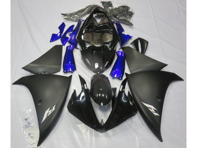 Noir Mat & Bleu 2009-2011 Yamaha R1 Carénage Moto