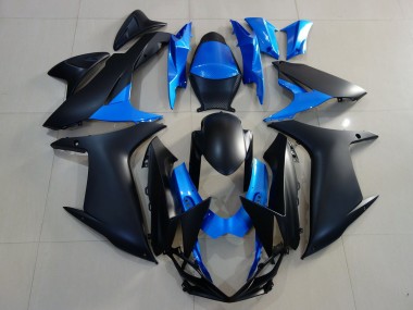 Noir Mat & Bleu Vif 2011-2024 Suzuki GSXR 600-750 Carénage Moto