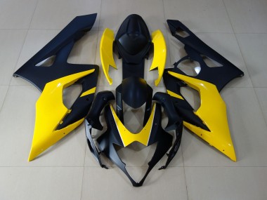 Noir Mat & Jaune 2005-2006 Suzuki GSXR 1000 Carénage Moto