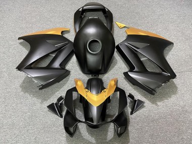 Noir Mat & Or 2002-2012 Honda VFR800 Carénage Moto