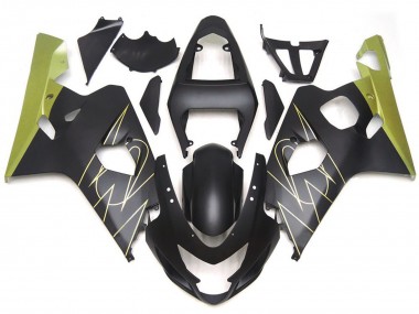 Noir Mat & Or Corona Personnalisé 2004-2005 Suzuki GSXR 600-750 Carénage Moto