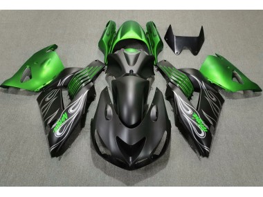 Noir Mat & Vert 2006-2011 Kawasaki ZX14R Carénage Moto