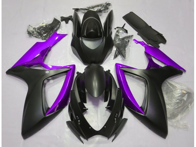 Noir Mat & Violet 2006-2007 Suzuki GSXR 600-750 Carénage Moto