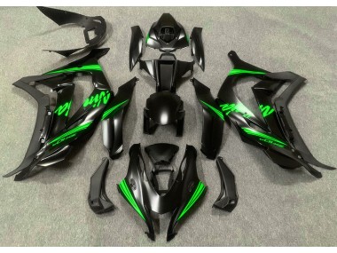 Noir Satiné & Vert 2016-2019 Kawasaki ZX10R Carénage Moto