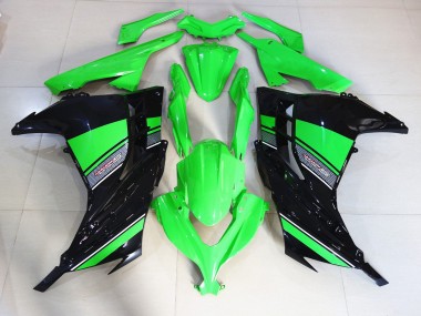 Noir & Vert Brillant 2013-2018 Kawasaki Ninja 300 Carénage Moto