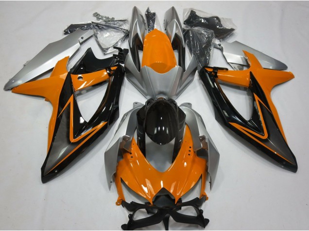 Orange & Argent 2008-2010 Suzuki GSXR 600-750 Carénage Moto