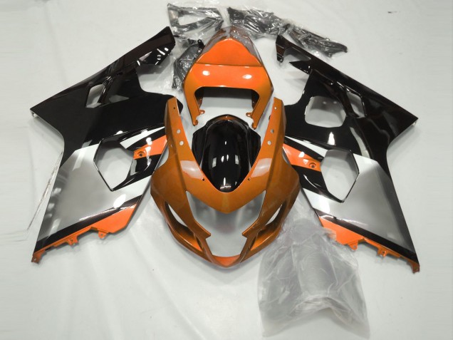 Orange Argent & Noir 2004-2005 Suzuki GSXR 600-750 Carénage Moto