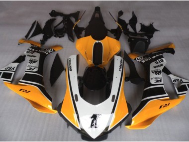 Orange & Blanc 2015-2019 Yamaha R1 Carénage Moto