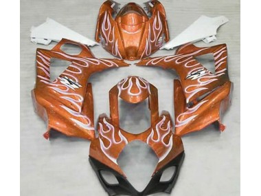 Orange Brillant & Blanc Flamme 2007-2008 Suzuki GSXR 1000 Carénage Moto