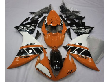 Orange Brillant Blanc & Noir 2012-2014 Yamaha R1 Carénage Moto