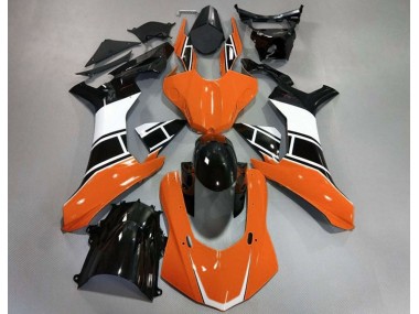 Orange Brillant Blanc & Noir 2015-2019 Yamaha R1 Carénage Moto