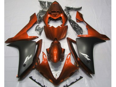 Orange Brillant & Noir 2007-2008 Yamaha R1 Carénage Moto