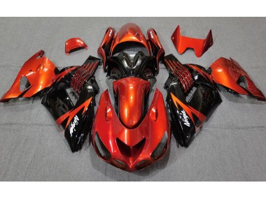 Orange Brûlé Noir 2006-2011 Kawasaki ZX14R Carénage Moto