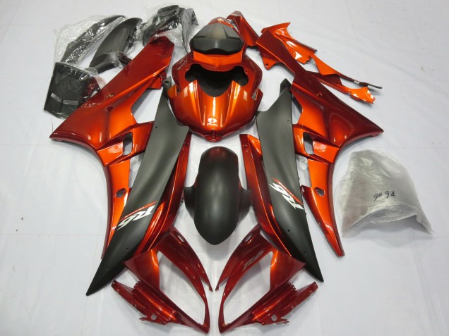 Orange Brûlée 2006-2007 Yamaha R6 Carénage Moto