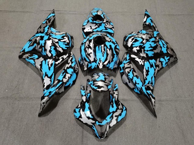 Personnalisé Bleu / Argent Camo 2009-2012 Honda CBR600RR Carénage Moto