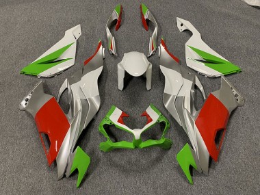 Personnalisé Rouge / Vert & Argent 2019-2023 Kawasaki ZX6R Carénage Moto