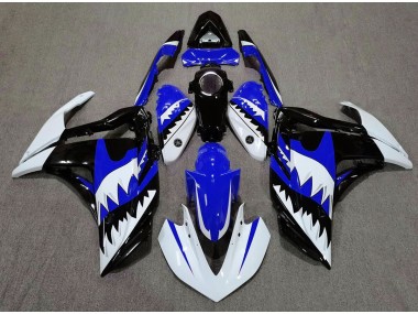 Requin Blanc & Bleu 2015-2018 Yamaha R3 Carénage Moto