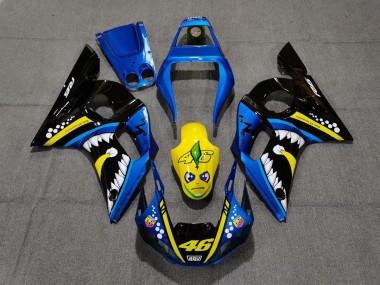 Requin Bleu & Jaune 1998-2002 Yamaha R6 Carénage Moto