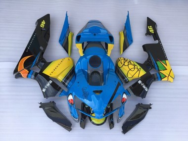 Requin Bleu & Jaune 2005-2006 Honda CBR600RR Carénage Moto