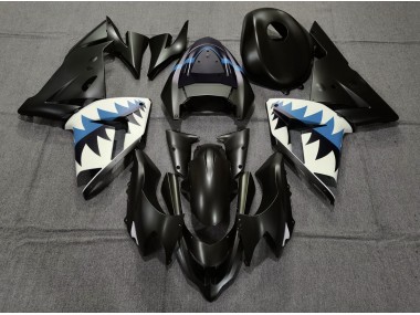 Requin Noir Mat & Bleu Clair 2004-2005 Kawasaki ZX10R Carénage Moto