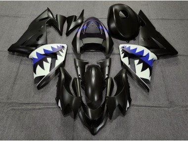 Requin Noir Mat & Bleu Foncé 2004-2005 Kawasaki ZX10R Carénage Moto