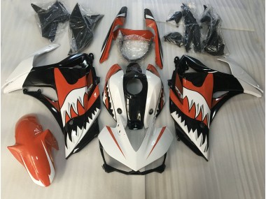 Requin Orange & Blanc 2015-2018 Yamaha R3 Carénage Moto