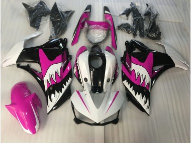 Requin Rose & Blanc 2015-2018 Yamaha R3 Carénage Moto