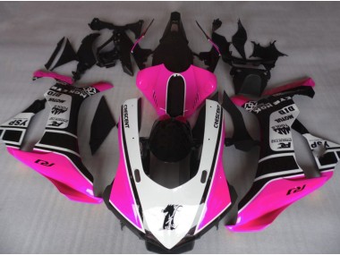 Rose Brillant & Blanc 2015-2019 Yamaha R1 Carénage Moto