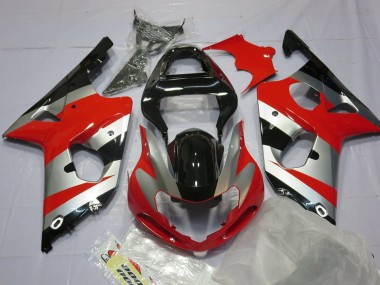 Rouge Argent & Noir 2000-2002 Suzuki GSXR 1000 Carénage Moto