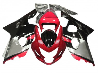 Rouge Argent & Noir 2004-2005 Suzuki GSXR 600-750 Carénage Moto