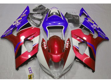 Rouge Bonbon Brillant & Bleu 2003-2004 Suzuki GSXR 1000 Carénage Moto