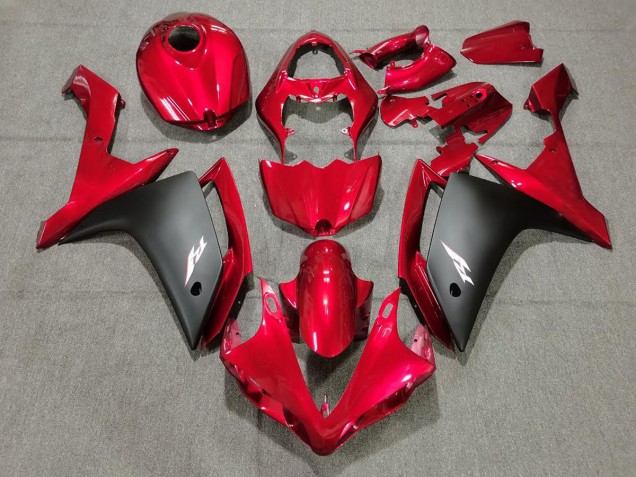 Rouge Bonbon & Noir 2007-2008 Yamaha R1 Carénage Moto