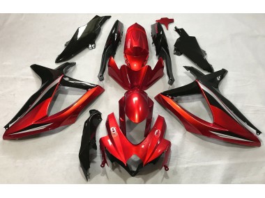 Rouge Brillant 2008-2010 Suzuki GSXR 600-750 Carénage Moto