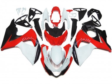 Rouge Brillant Avec Blanc & Noir 2009-2016 Suzuki GSXR 1000 Carénage Moto