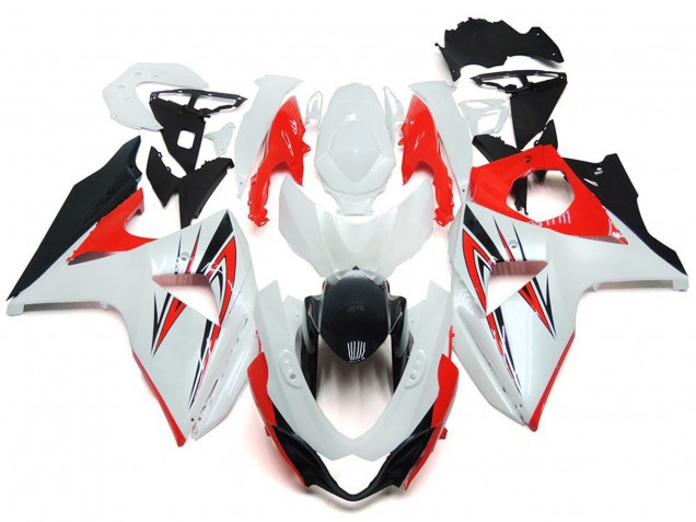 Rouge Brillant Avec Style Personnalisé Blanc & Noir 2009-2016 Suzuki GSXR 1000 Carénage Moto