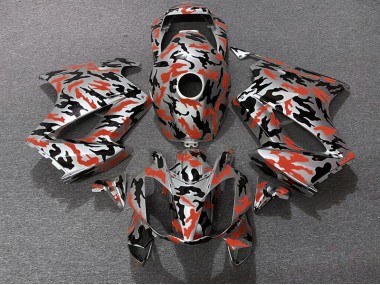 Rouge Camouflage 2002-2012 Honda VFR800 Carénage Moto