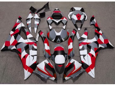 Rouge Camouflage Uni 2008-2016 Yamaha R6 Carénage Moto