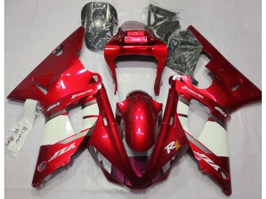 Rouge Feu & Blanc 2000-2001 Yamaha R1 Carénage Moto