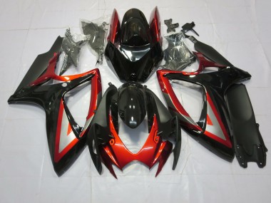 Rouge Foncé Noir 2006-2007 Suzuki GSXR 600-750 Carénage Moto