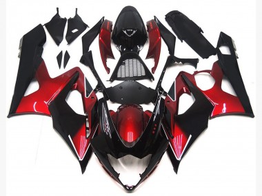 Rouge Marron & Noir Brillant 2005-2006 Suzuki GSXR 1000 Carénage Moto