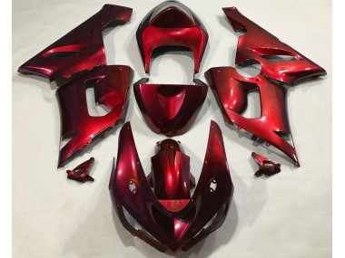 Rouge Métallisé 2005-2006 Kawasaki ZX6R Carénage Moto