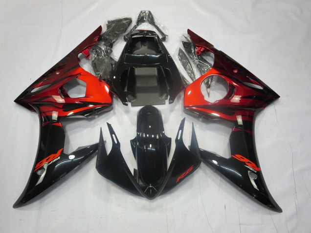 Rouge & Noir 2003-2004 Yamaha R6 Carénage Moto