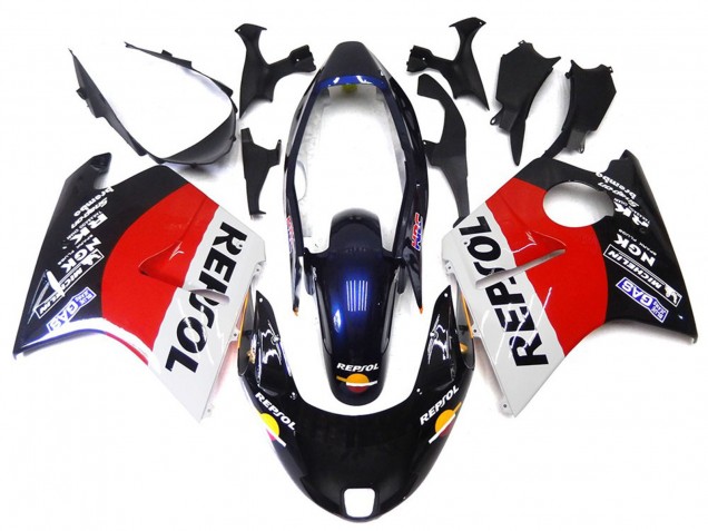 Rouge Noir & Blanc Repsol 1996-2007 Honda CBR1100XX Carénage Moto