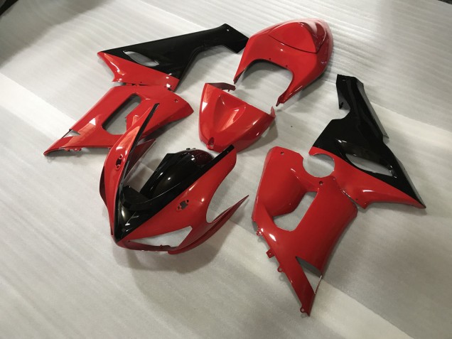 Rouge & Noir Personnalisés 2005-2006 Kawasaki ZX6R Carénage Moto